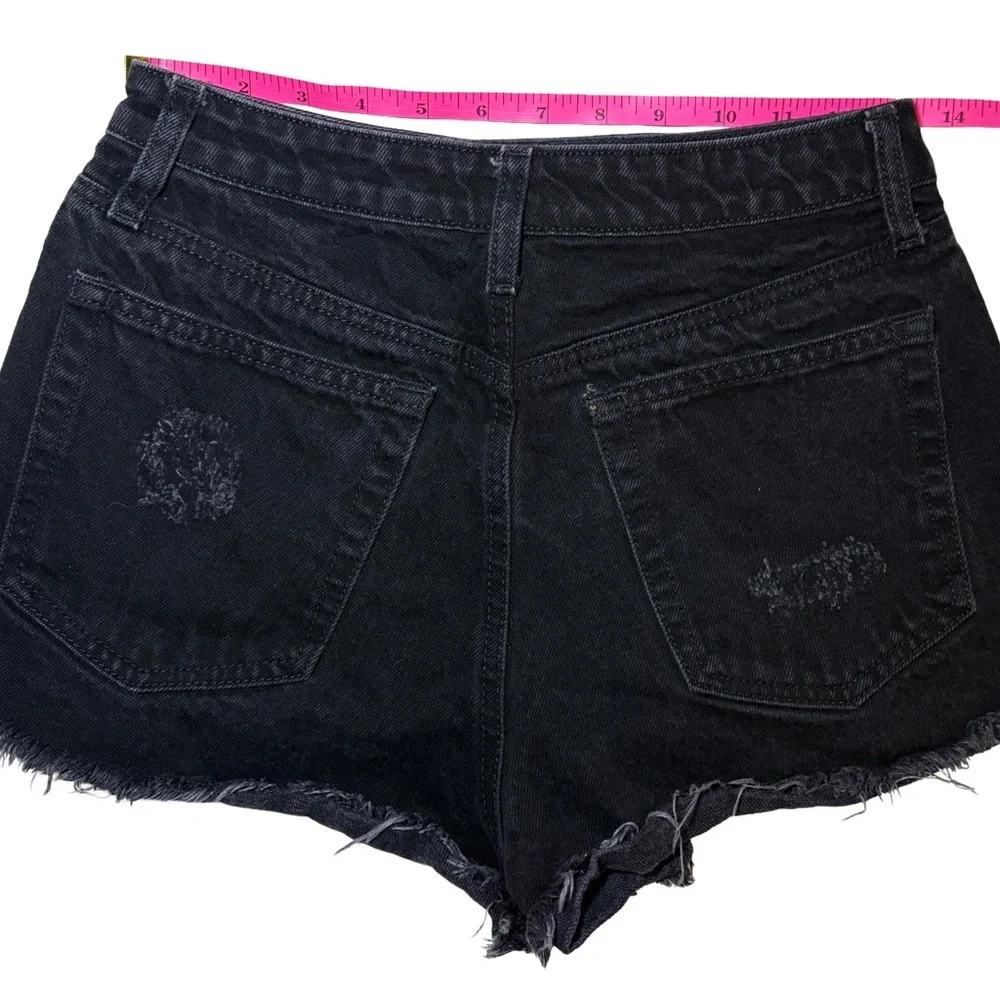 Forever 21 Premium Studded Black Denim Shorts | Size 26 | Y2K Festival